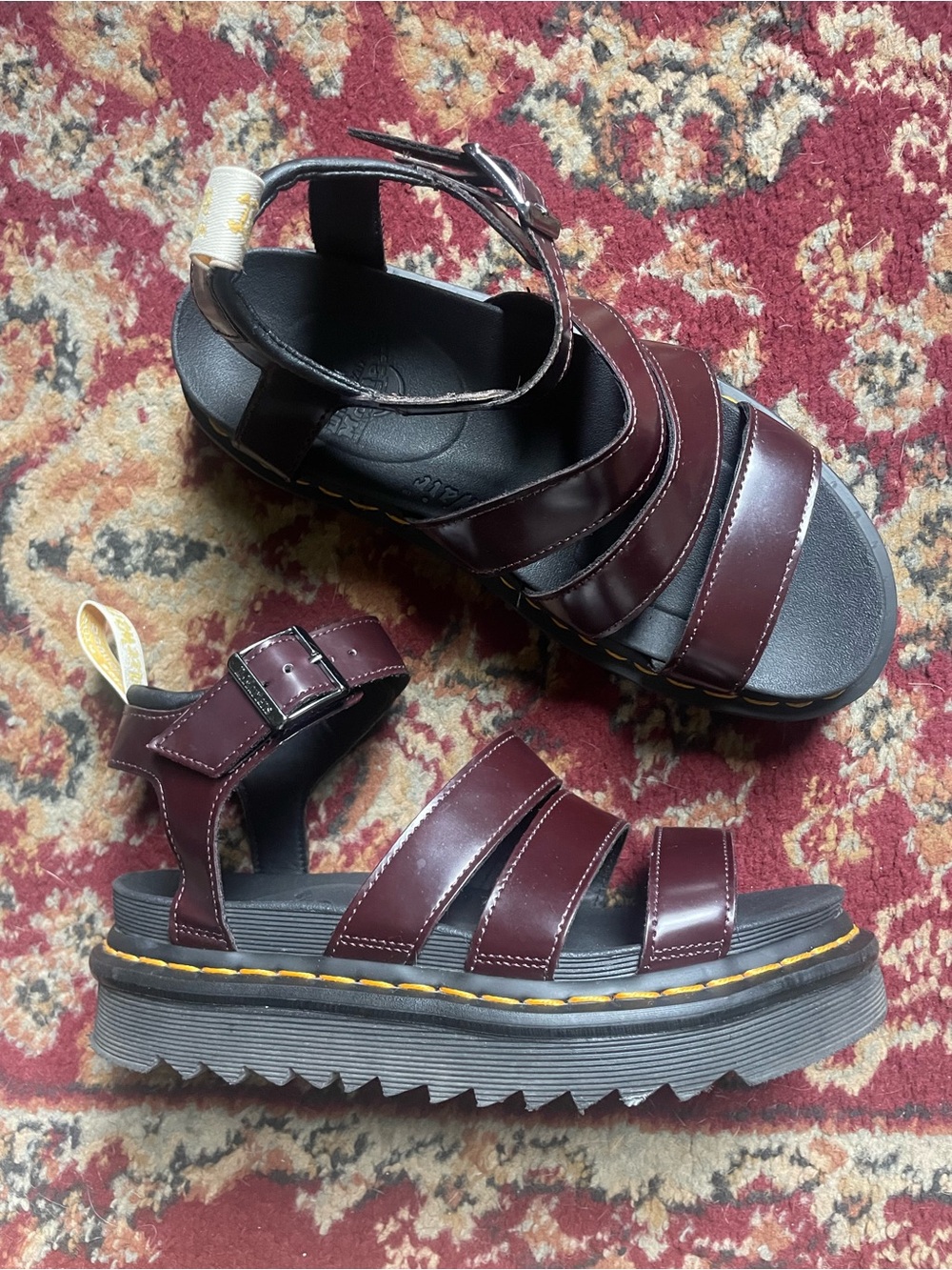 Dr. Martens Vegan Blaire Sandals in Burgundy